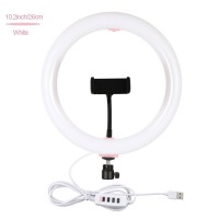 10.2" Selfie Ring Light Video Ring Fill Light w/ Cellphone Clamp Tripod Ball Head 80 LED Beads PU456F