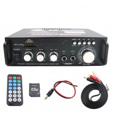 600W Speaker Amplifier HiFi Mini Amplifier 2CH FM Radio LCD Display Home Car 298A Bluetooth Version