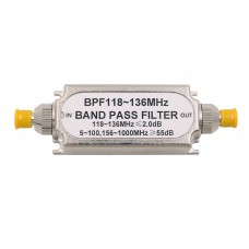 SMA Bandpass Filter BPF 118-136MHz Band Pass Filter for Aeronautical Band 