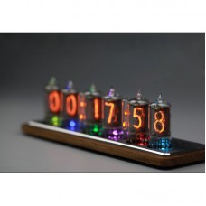 Omnixie Glow Clock Ultra-Thin Smart WIFI Soviet Union IN-14 Tube Clock Digital Clock Walnut Wood Base