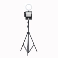 Smartphone Teleprompter Portable DSLR Camera Prompter with Tripod Light for Recording Live Broadcast