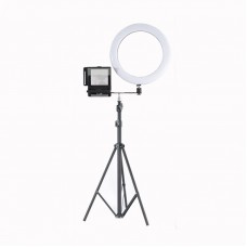 Smartphone Teleprompter Portable DSLR Camera Prompter with Tripod Fill Light for Recording Live 