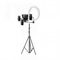 Smartphone Teleprompter Portable DSLR Camera Prompter with Phone Clip Tripod Fill Light for Live