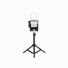 Smatrtphone Teleprompter Portable Camera Prompter with Plate Tripod Fill Light for Live Broadcast