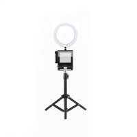 Mobile Phone Teleprompter DSLR Camera Prompter with 26cm Fill Light Tripod Plate for Live Broadcast