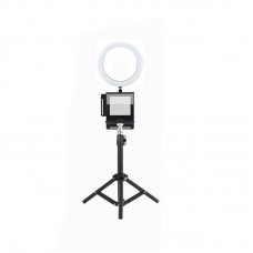 Mobile Phone Teleprompter DSLR Camera Prompter with 26cm Fill Light Tripod Plate for Live Broadcast
