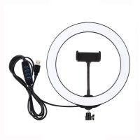 10.2"/26cm Dimmable LED Ring Light Fill Light 3 Modes w/ Tripod Ball Head & Phone Clamp PU397