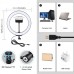 10.2"/26cm Dimmable LED Ring Light Fill Light 3 Modes w/ Tripod Ball Head & Phone Clamp PU397
