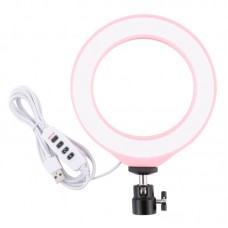 6.2"/16cm Dimmable LED Ring Light Video Fill Light 3 Modes with Cold Shoe Tripod Ball Head PU378F