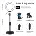 Desktop Tripod Stand Round Base + 4.7" Dimmable LED Ring Light Fill Light Adjustable 18cm-28cm PU391  