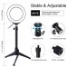 4.7"/12cm Dimmable LED Ring Fill Light + Desktop Tripod Stand w/ Cold Shoe Tripod Ball Head PKT3031