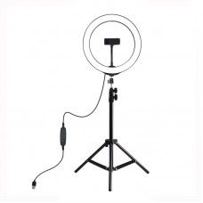 1.1m Selfie Ring Light Tripod Mount + 10.2"/26cm Dimmable LED Ring Fill Light Phone Holder PKT3035