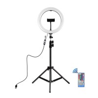 10.2" LED Ring Light with Tripod Stand & Remote Control & Phone Clamp For Livestream PKT3051B