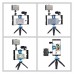 Smartphone Video Rig w/ Fill Light & Mic & Tripod & Cold Shoe Tripod Head For iPhone Huawei PKT3023