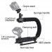 Camera Stabilizer w/ Microphone & Cold Shoe Tripod Head For All SLR Cameras Home DV Camera PKT3011