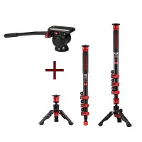 iFootage COBRA2 A150 DSLR Camera Monopod Telescopic Aluminum Alloy Mini Tripod with K5 Fluid Head