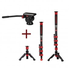 iFootage COBRA2 A150 DSLR Camera Monopod Telescopic Aluminum Alloy Mini Tripod with K5 Fluid Head