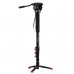 DSLR Camera Monopod Four-Section Load 10KG + Fluid Head with Support Base Bracket PU3016