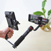 Camera Grip Holder L-Shaped Bracket w/ Dual Side Cold Shoe Mounts for Video Flash Light DSLR PU3011
