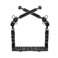 Dual Handle Handheld Stabilizer w/ Dual Ball Clamp Floating Arm For Underwater Camera Housings PU3041