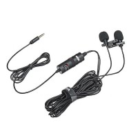 BOYA BY-M1DM Dual Lavalier Microphone Omni-directional Mini Clip-on Lapel Microphon For Smartphone 