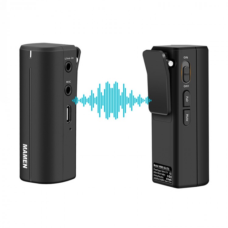 MAMEN WMIC5G 2.4G Wireless Microphone Monitoring Lavalier Microphone