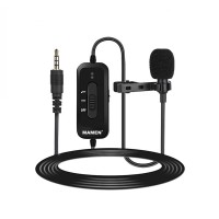 MAMEN KM-D2 Lavalier Microphone Omnidirectional Wired Clip-On Lapel Microphone For Camera Smartphone 