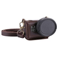 Camera Protective Case Housing Case Genuine Leather w/ 52mm UV Lens For GoPro HERO7 Black/6/5 PU305 