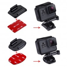 2 Curved Surface Mount + 2 Flat Surface Mount + 4 Adhesive Stickers For GoPro NEW HERO Xiaoyi PU09 