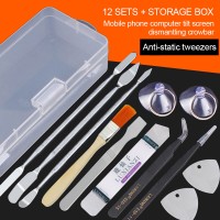 12pcs Mobile Phone Repair Tools Kit Spudger Pry Opening Tool Storage Box Set for iPhone iPad Samsung Cell Phone Hand Tools Set