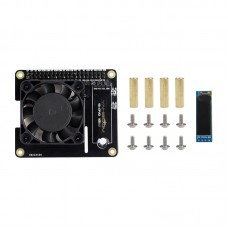 Intelligent Temperature Control Cooling Fan Expansion Board with OLED for Raspberry Pi 4B 3B+ 3B