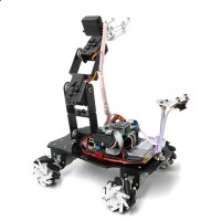 Mecanum Wheel Robot Car Chassis + Mechanical Robotic Arm without Suspension System