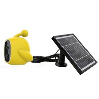 WiFi Solar Power Outdoor Camera 2MP 1080P PIR Motion Sensor with Solar Panel (Yellow)