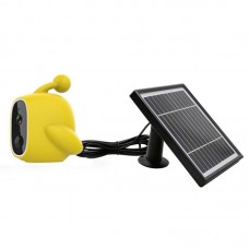 WiFi Solar Power Outdoor Camera 2MP 1080P PIR Motion Sensor with Solar Panel (Yellow)