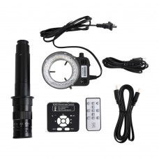 41MP USB Microscope Camera HDMI 1080P 300X C-Mount Lens w/ 56 LED Ring Light For Phone PCB Soldering