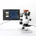 Stereo Microscope with Camera 21MP 2K HDMI Zoom 7X-45X w/ 56 LED Light For PCB Soldering Repair