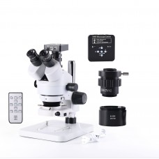 34MP Stereo Microscope with Camera PCB Repair Microscope Kit w/ 56 LED Light Zoom 7X-45X