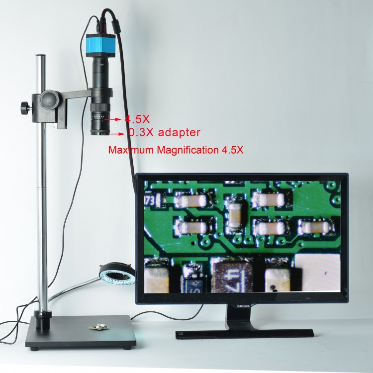 10X120X C Mount Microscope Lens Adjustable 25mm Zoom 0.7X4.5X