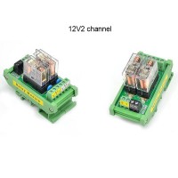 2 Channel OMRON Relay Module SPDT 2 Ways Driver Board Socket DC 12V 16A 1NO+1NC 35mm Din Rail Mount