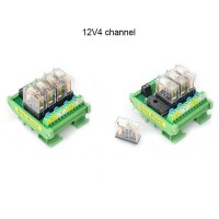 4 Channel OMRON Relay Module SPDT 4 Ways Driver Board Socket DC 12V 16A 1NO+1NC 35mm Din Rail Mount