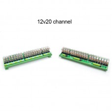 OMRON 20 Channel Relay Module SPDT 12 Ways Driver Board Socket DC 12V 16A 1NO+1NC 35mm Din Rail Mount