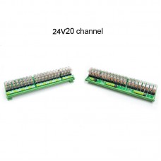OMRON 20 Channel Relay Module SPDT 12 Ways Driver Board Socket DC 24V 16A 1NO+1NC 35mm Din Rail Mount