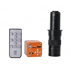 34MP Industrial Microscope Camera HDMI 2K 1080P 60FPS w/ 180X C-Mount Lens For Phone PCB Soldering