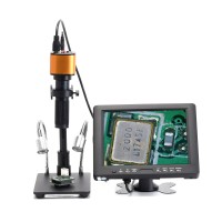 16MP PCB Repair Microscope Magnifier USB Microscope Camera Stand with C-Mount Lens 8" Screen
