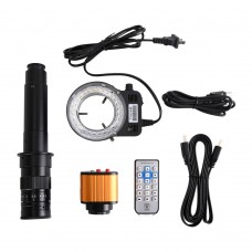 16MP USB Microscope Camera HDMI Industrial Microscope Camera w/ 300X C-Mount Lens 56 LED Ring Light