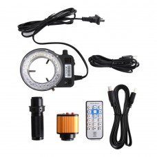 16MP USB Microscope Camera HDMI Industrial Microscope Camera w/ 120X C-Mount Lens 56 LED Ring Light