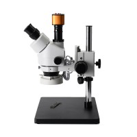 16MP Stereo Microscope Camera PCB Repair Microscope Kit 7X-45X Zoom w/ 144 LED Ring Light
