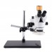 16MP Trinocular Stereo Microscope Continuous Zoom 7~45X w/ Camera 56 LED Light Universal Bracket Mat