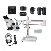 3.5X 7X 45X 90X Double Boom Stand Microscope + 34MP Industrial Microscope Camera For PCB Repair