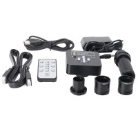 21MP USB Industrial Microscope Camera Kit HDMI 2K 1080P 60FPS with 120X Zoom Lens Adapter Rings